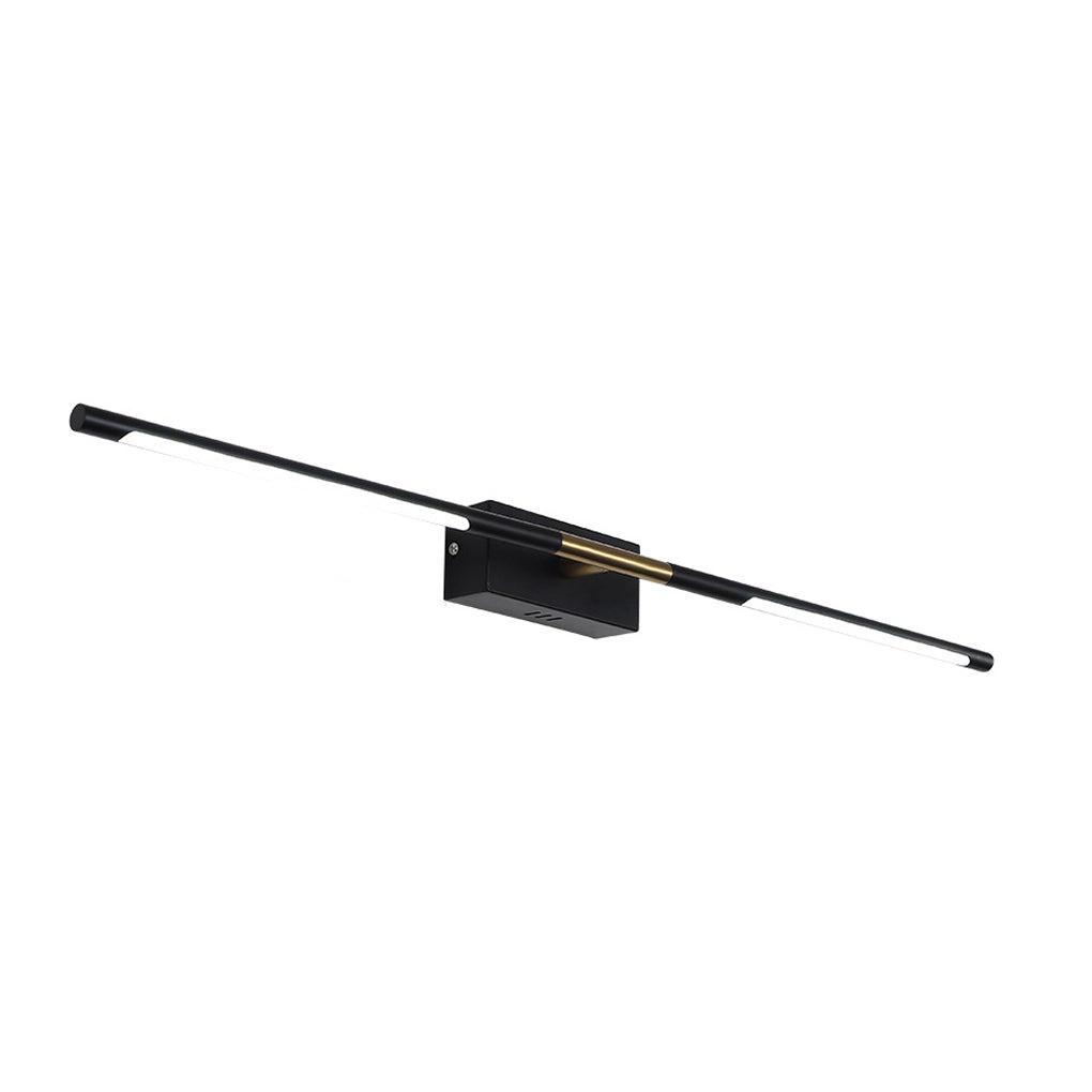 Slender Rod Vanity Light, Black and Gold LED Bath Bar