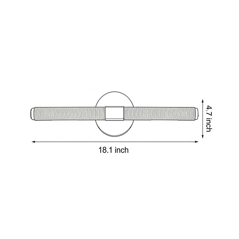 Ribbed Tube Vanity Light Bar, Metal Bathroom Mirror Light
