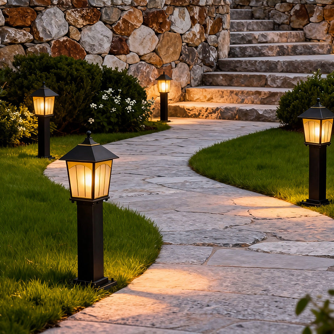 Copper Garden Path Light, Brushed Gold Copper Landscape Light