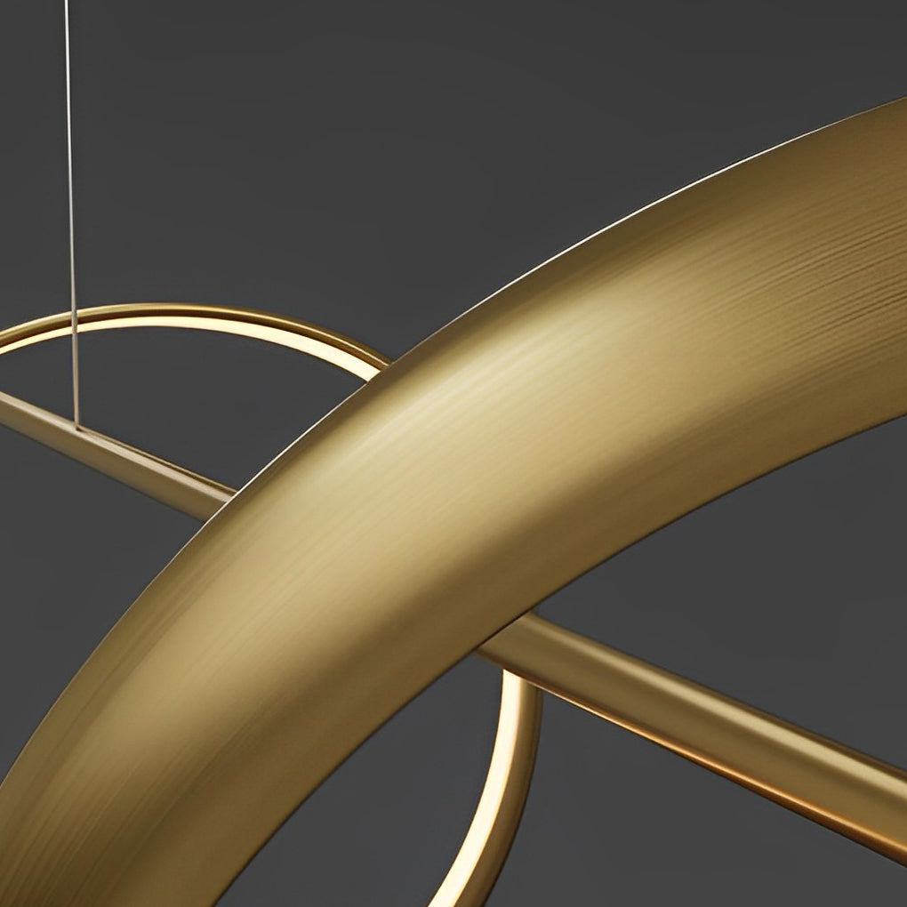 Copper Wave Strip LED Linear Pendant, Modern Dining Room Light