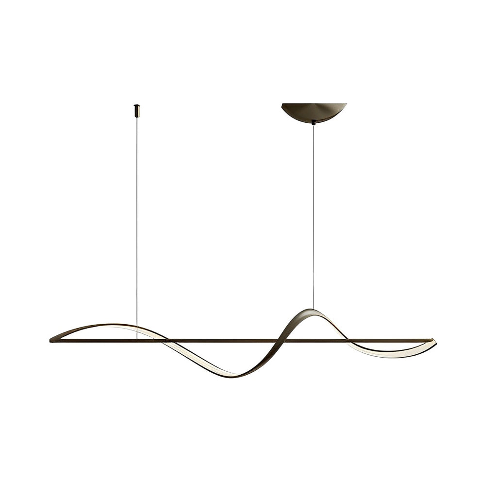 Copper Wave Strip LED Linear Pendant, Modern Dining Room Light