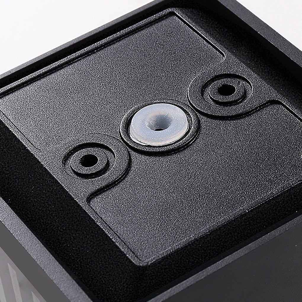 Square Up and Down Wall Light, Black Aluminum Outdoor Sconce, view 12