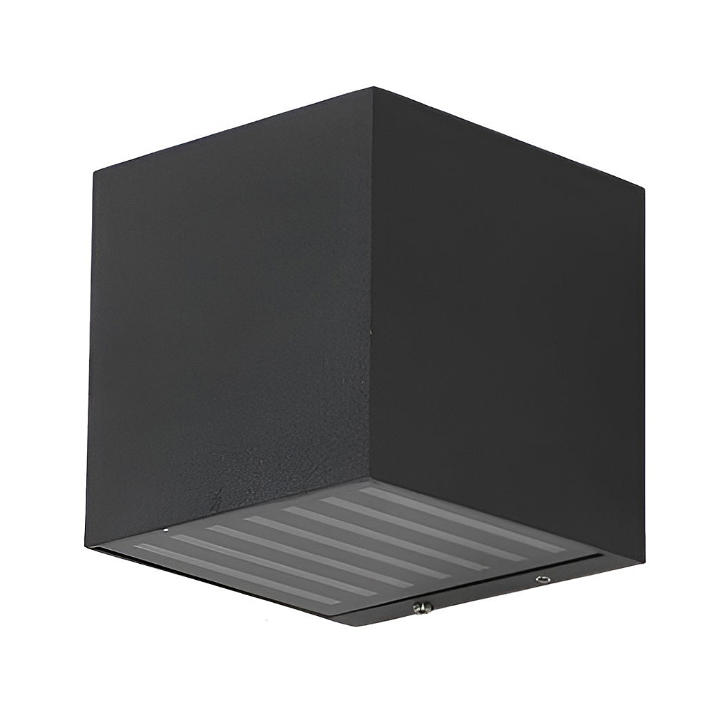 Square Up and Down Wall Light, Black Aluminum Outdoor Sconce, view 13