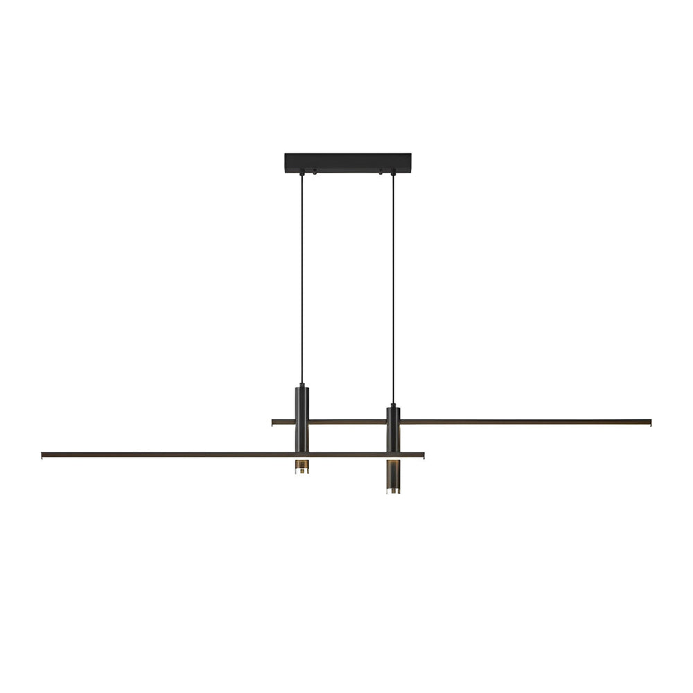 Crossbar Lines LED Linear Pendant, Slim Iron Island Ceiling Light