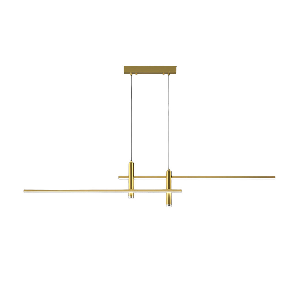 Crossbar Lines LED Linear Pendant, Slim Iron Island Ceiling Light