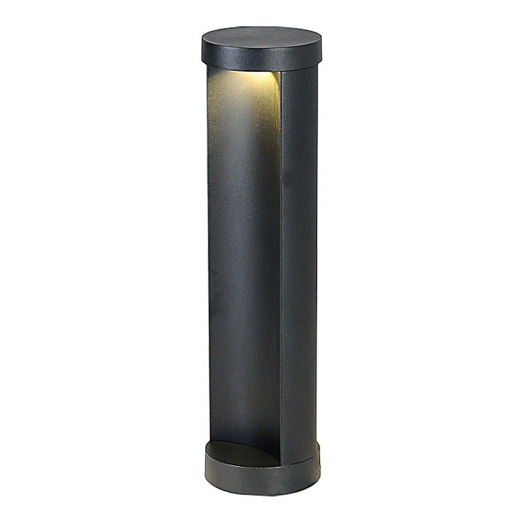 Cylinder Lawn Post Light, Solar or Hardwired Garden Fixture, view 20