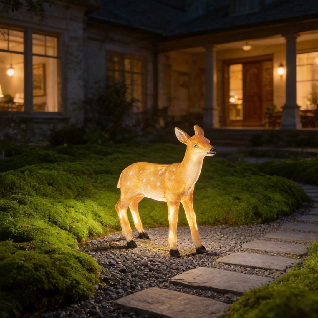 Standing Deer Garden Light, Resin Sculpture Landscape Light