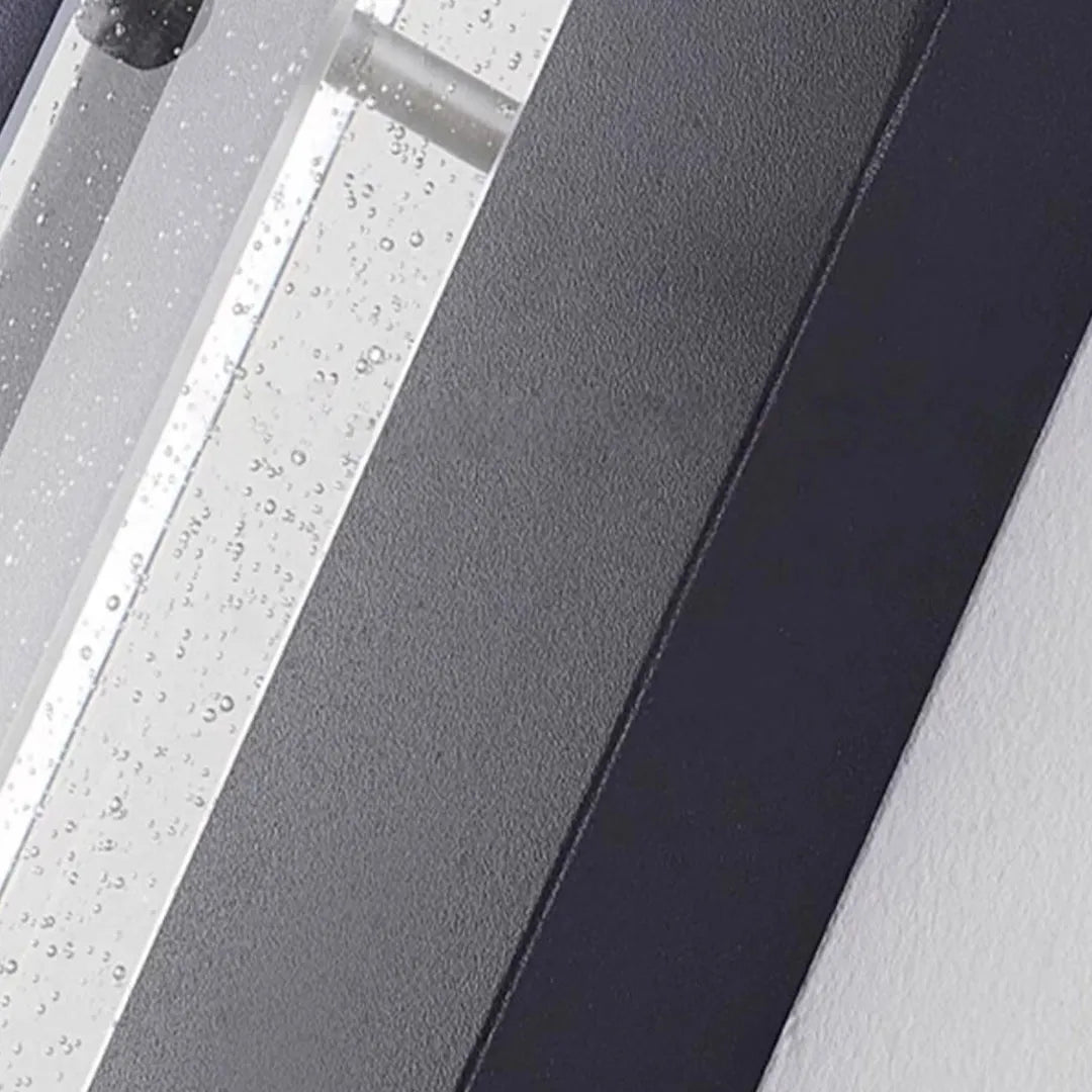 Bubble Crystal Wall Sconce, Black Stainless Steel Outdoor Light