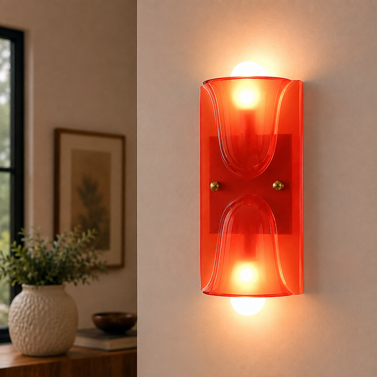 Sculptural Resin Up and Down Wall Sconce, Organic Glow