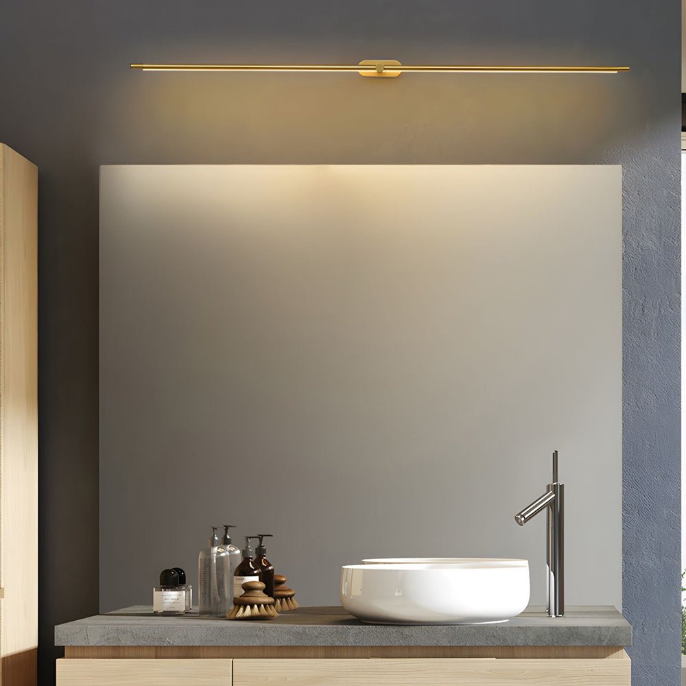 Slim Cylinder Vanity Light, Black or Copper LED Bath Bar