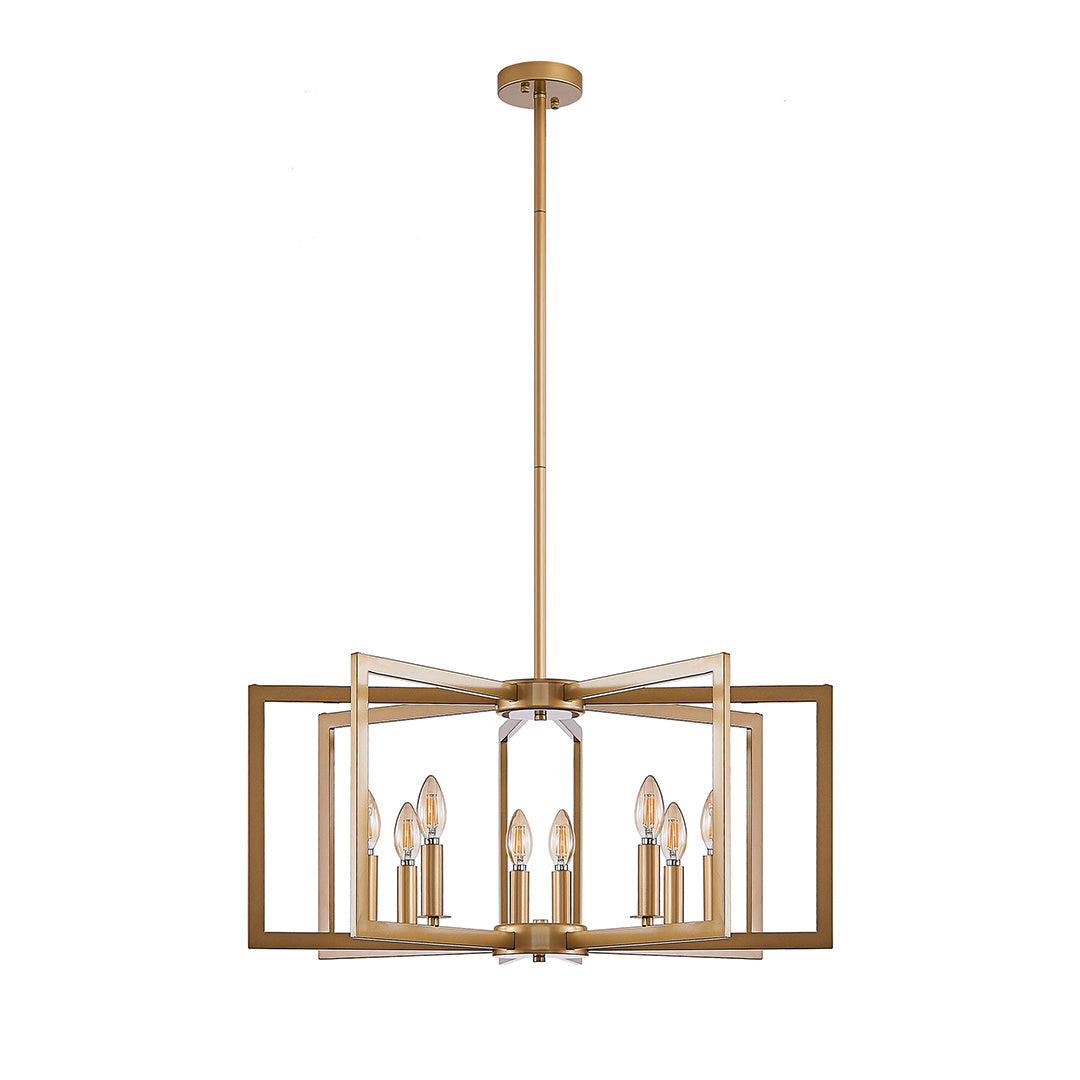 Open Frame Iron Candle Chandelier, Industrial Ceiling Light 16