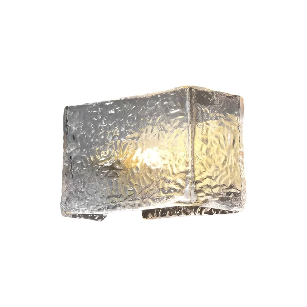 Ripple Glass Block Wall Sconce, Brass Bedside Wall Light