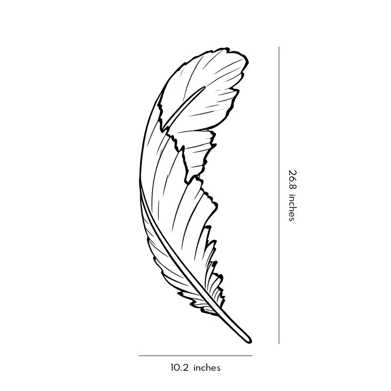 Gilded Feather Wall Light, White Resin LED Wall Art Sconce