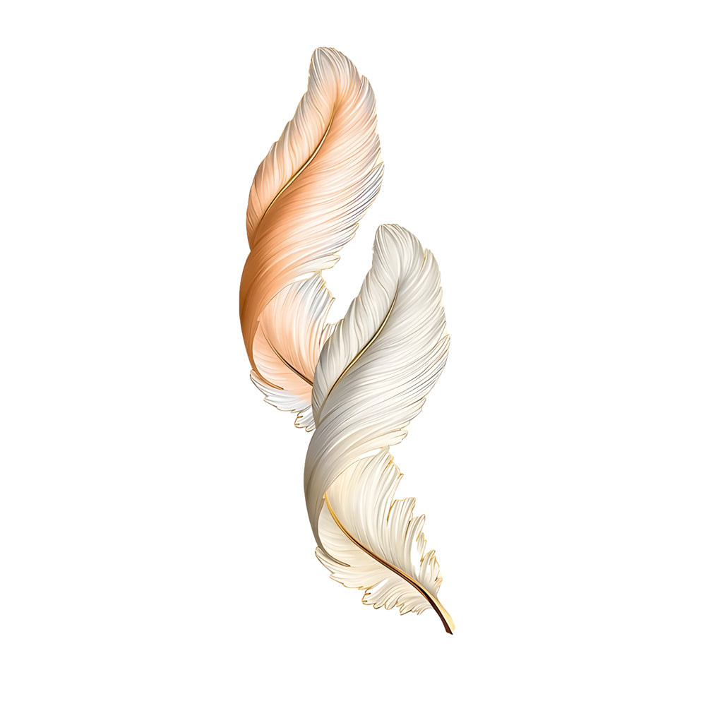 Plume Feather Wall Art Light, Backlit LED Decor Panel