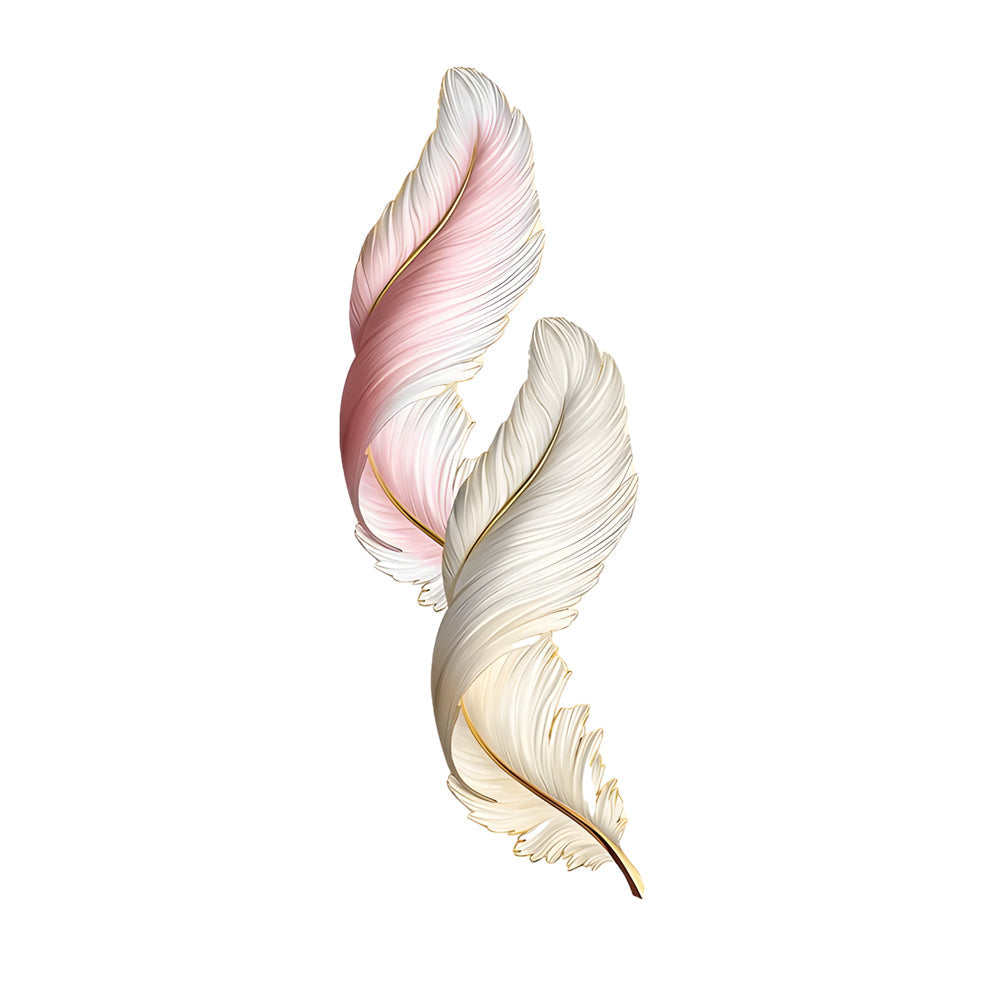 Plume Feather Wall Art Light, Backlit LED Decor Panel