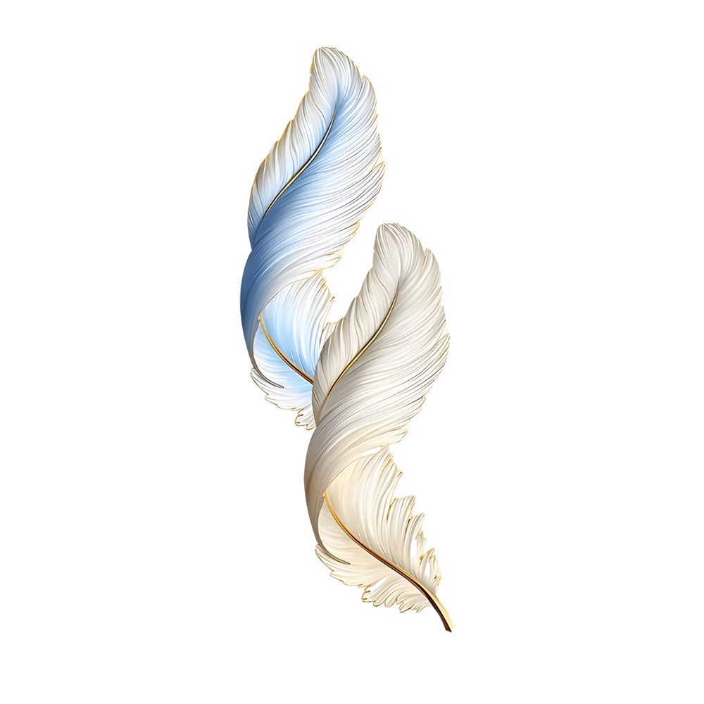 Plume Feather Wall Art Light, Backlit LED Decor Panel