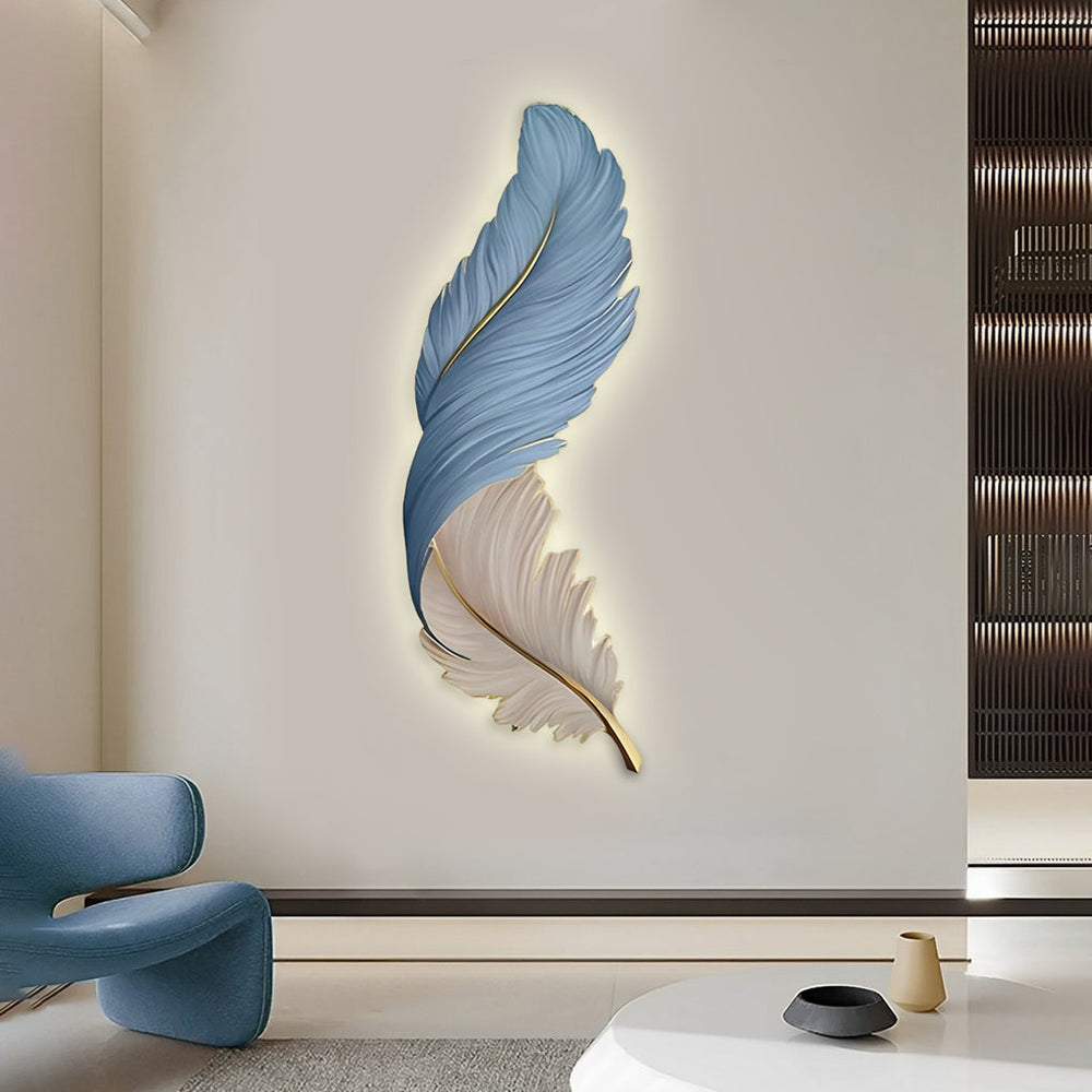 Feather Wall Lamp, Modern Luxury LED Art Deco Wall Piece, view 7