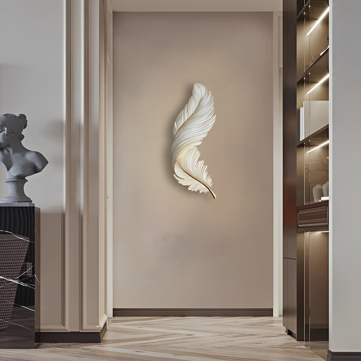 Feather Wall Lamp, Modern Luxury LED Art Deco Wall Piece, view 6