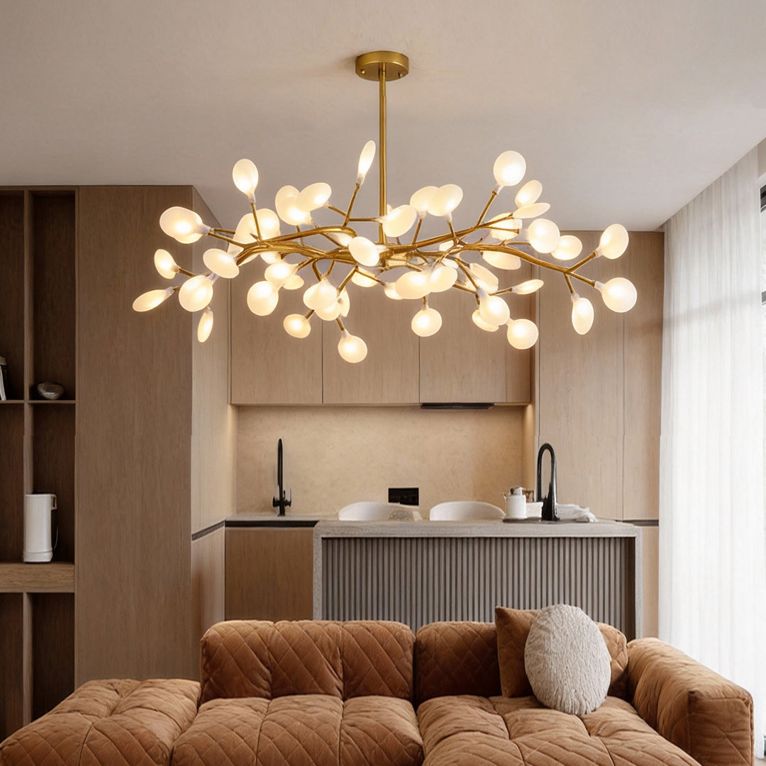 Firefly Branch Chandelier, Gold Metal Modern Ceiling Light 3