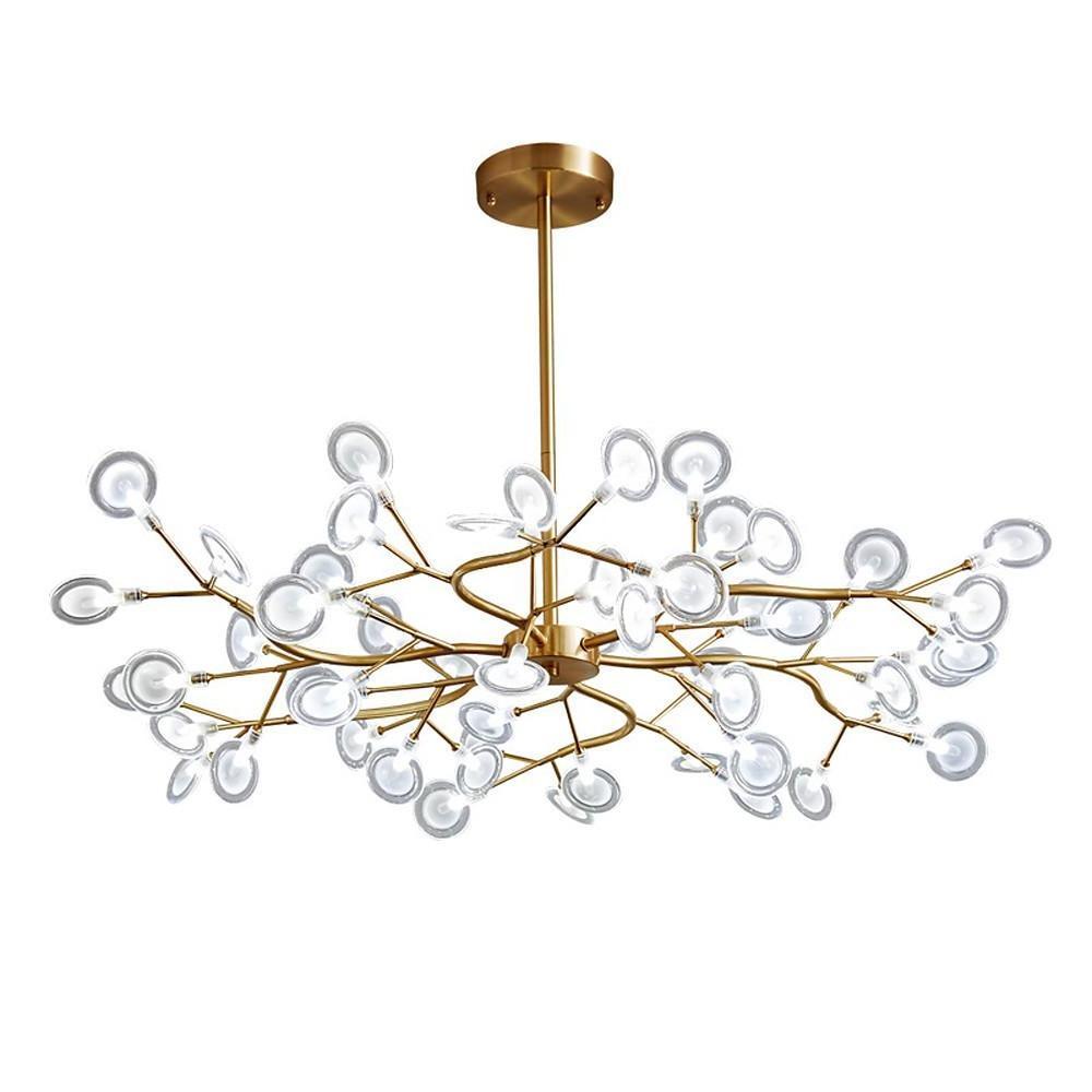 Firefly Branch Chandelier, Gold Metal Modern Ceiling Light 18