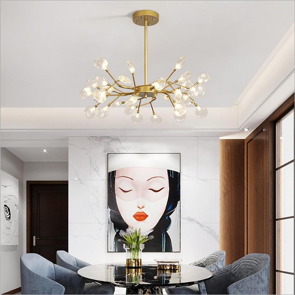 Firefly Branch Chandelier, Gold Metal Modern Ceiling Light 9