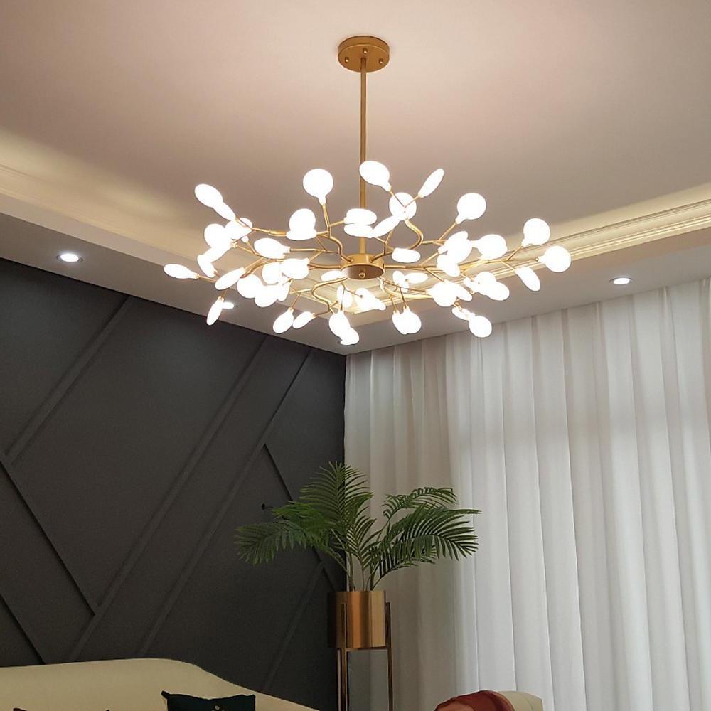 Firefly Branch Chandelier, Gold Metal Modern Ceiling Light 10