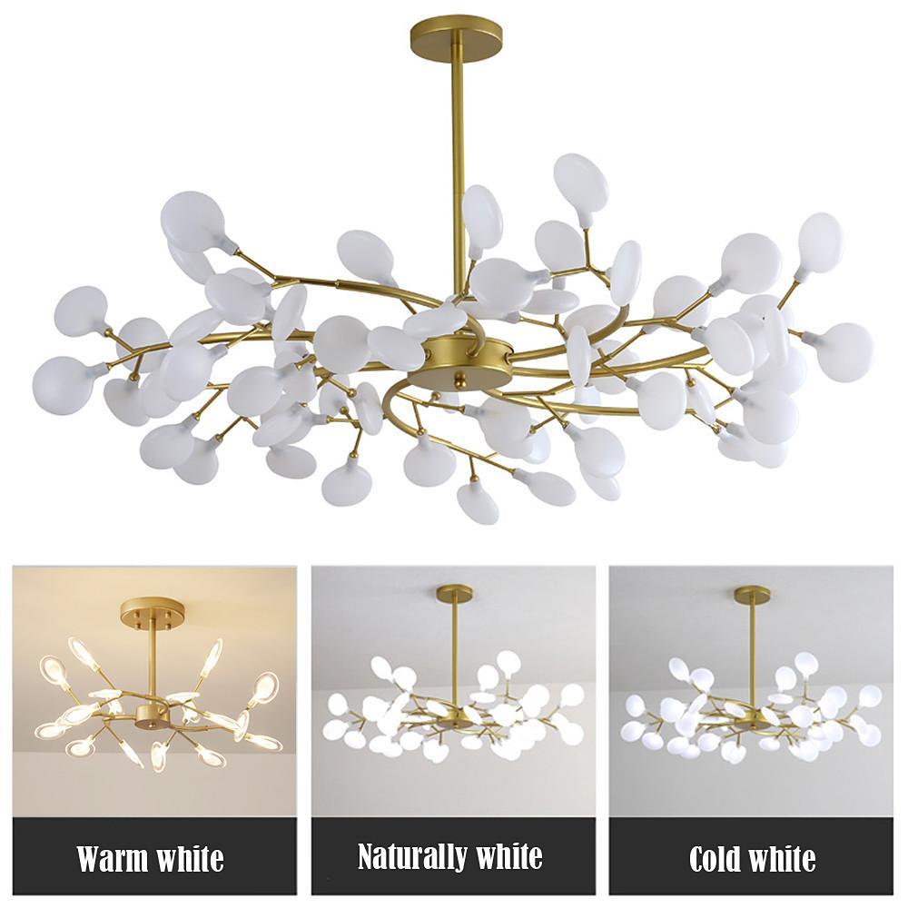 Firefly Branch Chandelier, Gold Metal Modern Ceiling Light 16