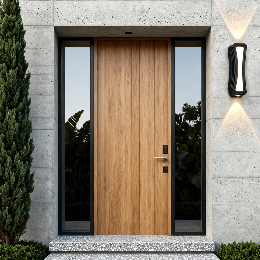 Oval Shell Outdoor Wall Light, Black Aluminum Doorway Lamp