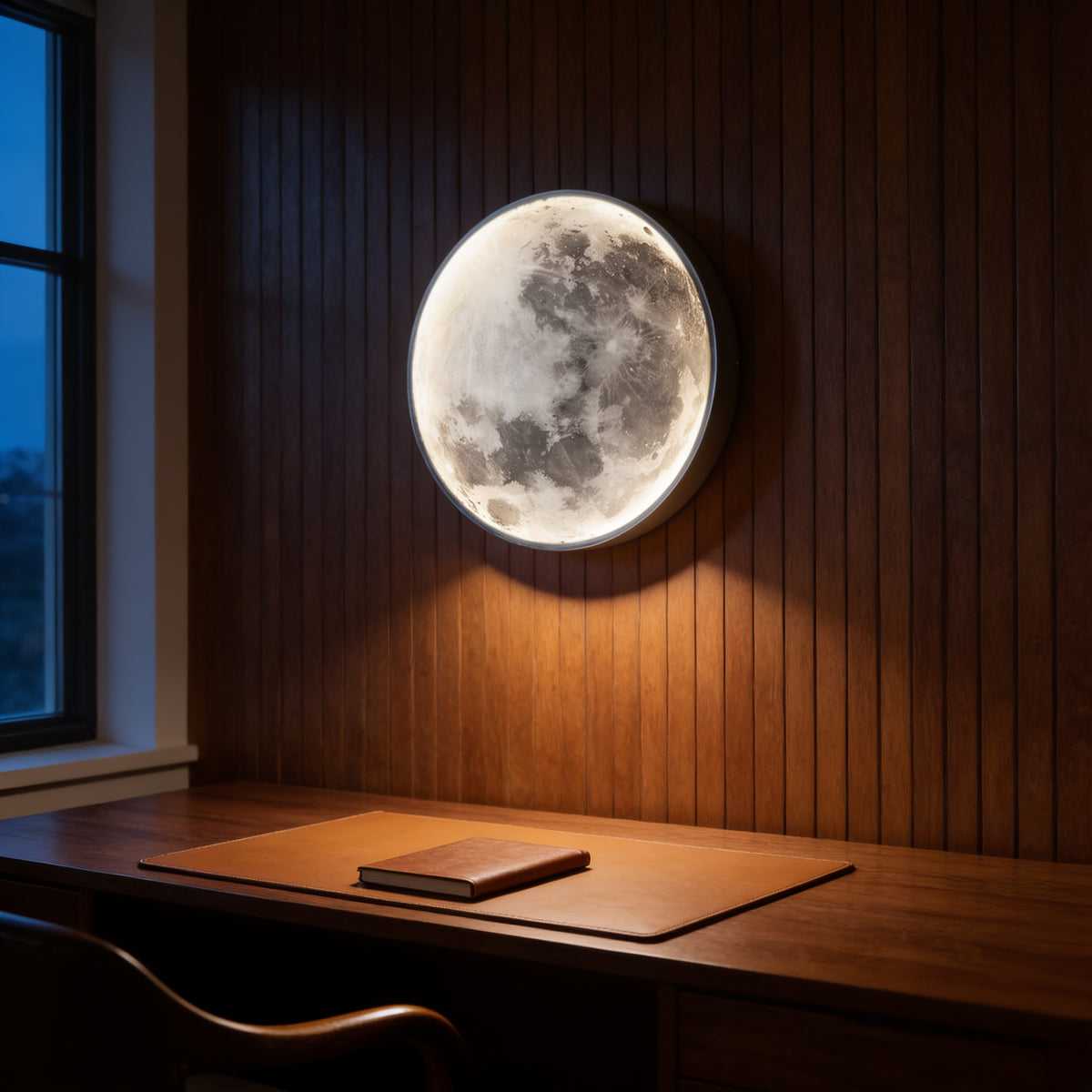 Full Moon Wall Lamp, 19.7 in, 3 Step Dimming