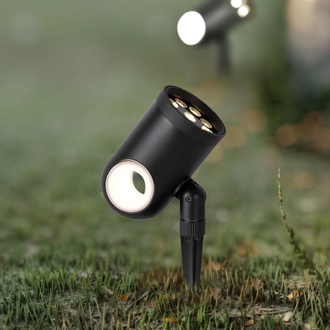 Adjustable Garden Spotlight, Black Aluminum Glass Lens Light, view 5