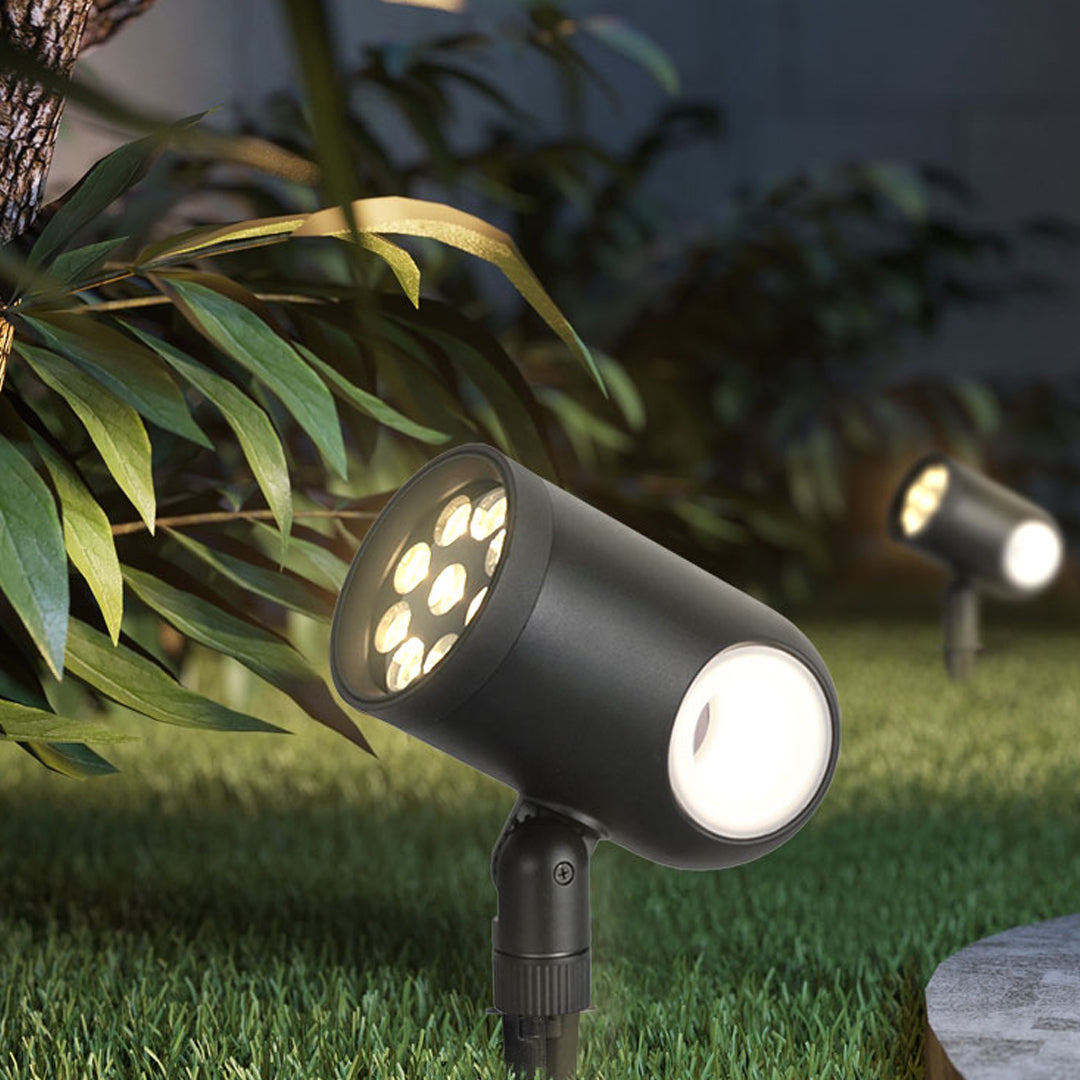 Adjustable Garden Spotlight, Black Aluminum Glass Lens Light, view 3