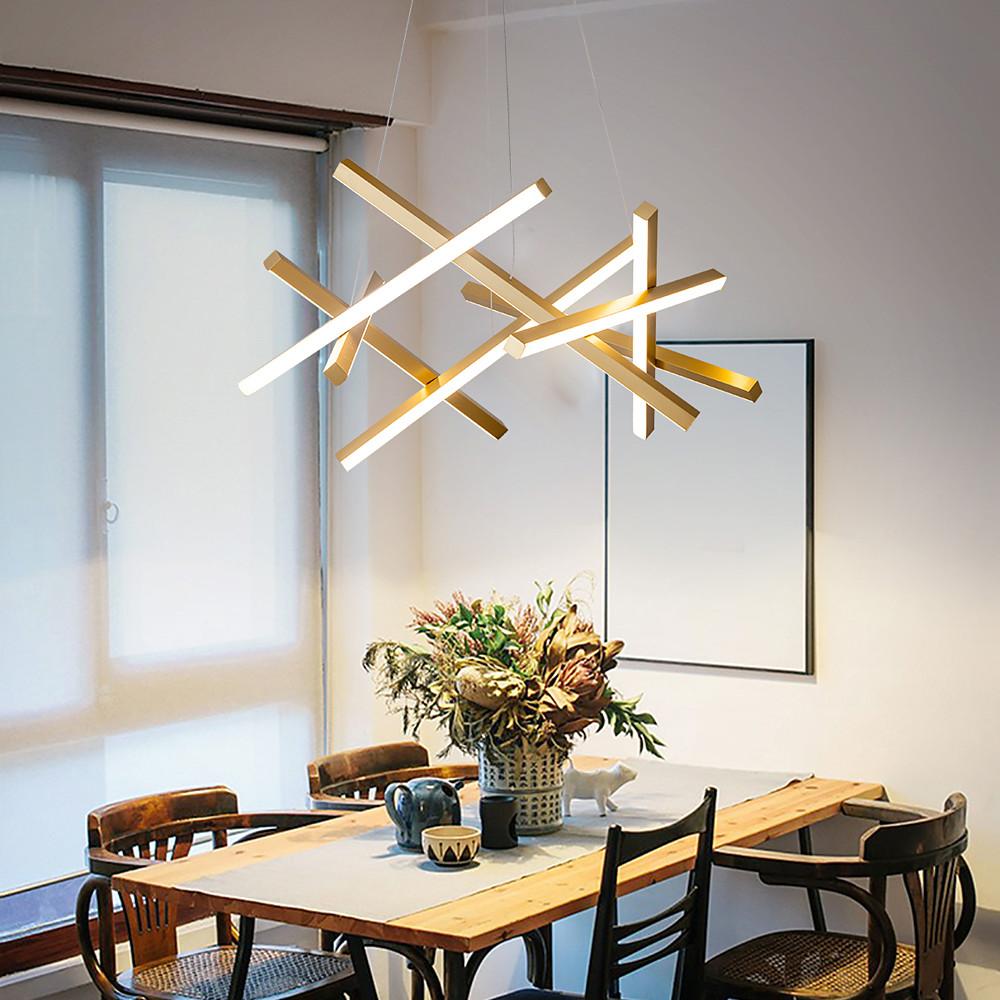 Geometric Cross Sputnik Chandelier, Iron and Acrylic LED