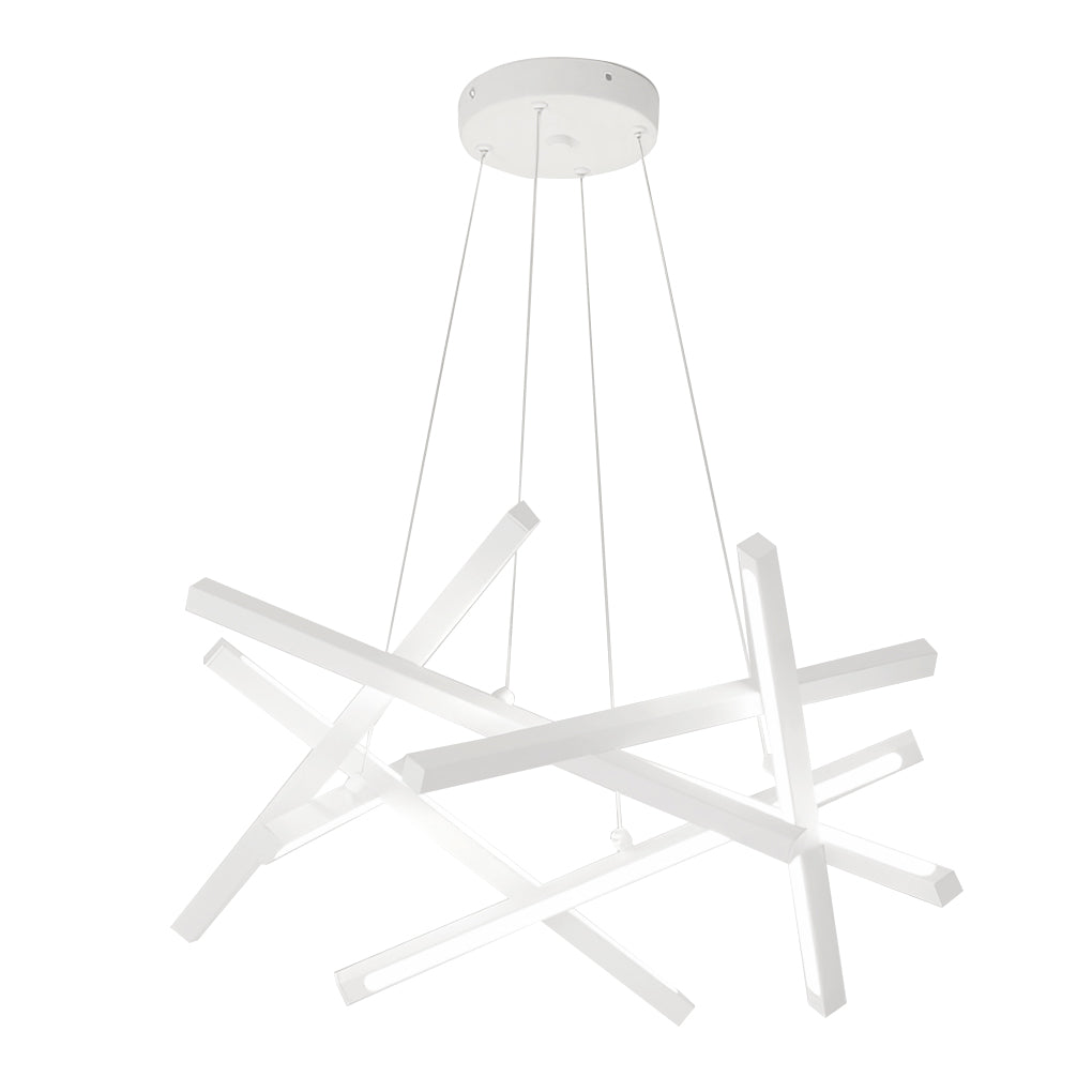 Geometric Cross Sputnik Chandelier, Iron and Acrylic LED