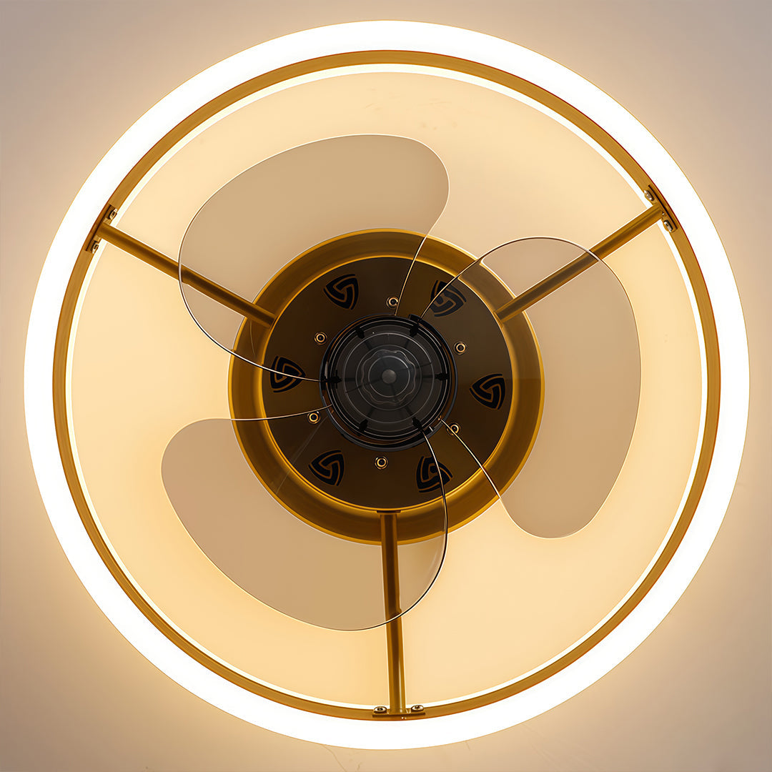Halo Ring Ceiling Fan with Light, Low Profile Flush Mount Fan 10