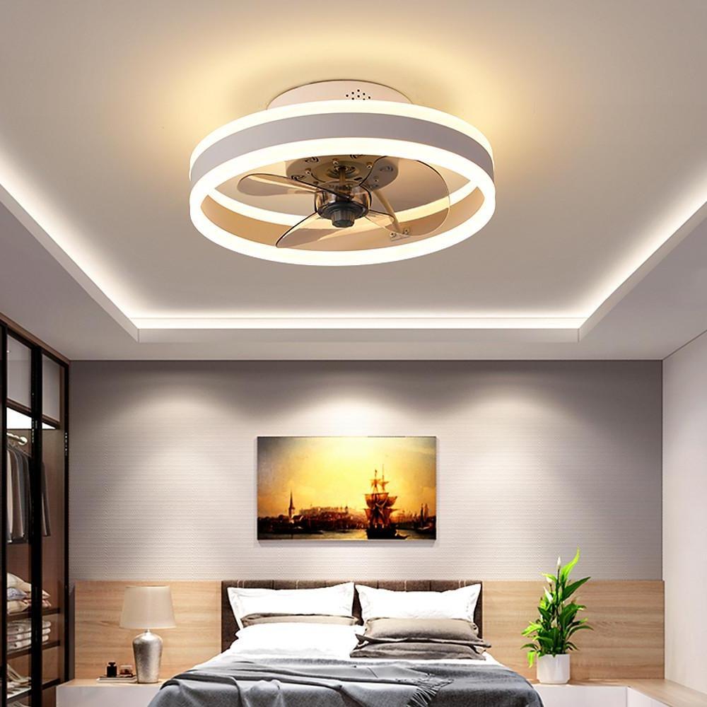 Halo Ring Ceiling Fan with Light, Low Profile Flush Mount Fan 5