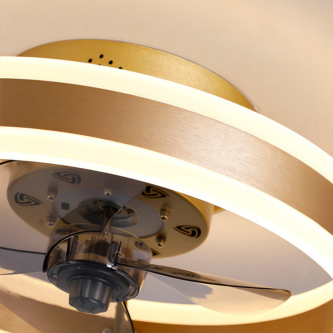 Halo Ring Ceiling Fan with Light, Low Profile Flush Mount Fan 9