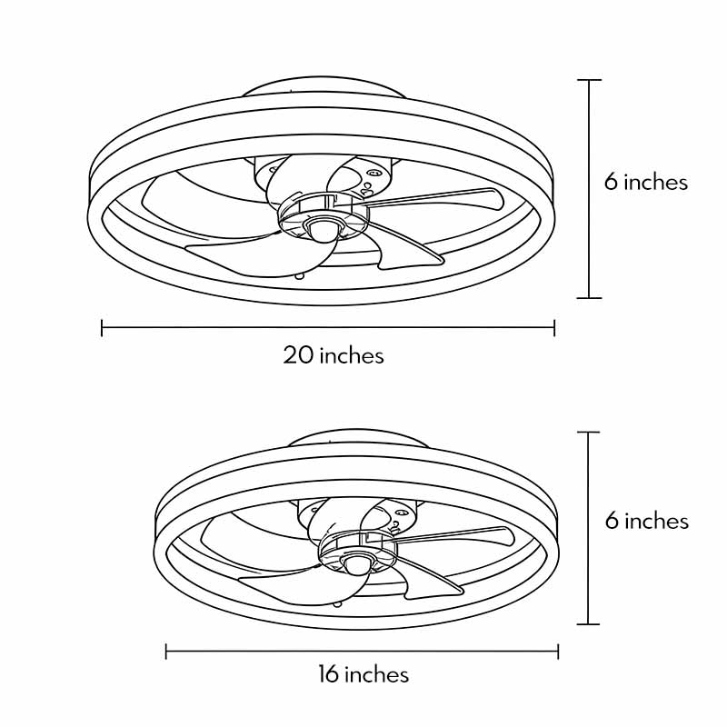 Halo Ring Ceiling Fan with Light, Low Profile Flush Mount Fan 12