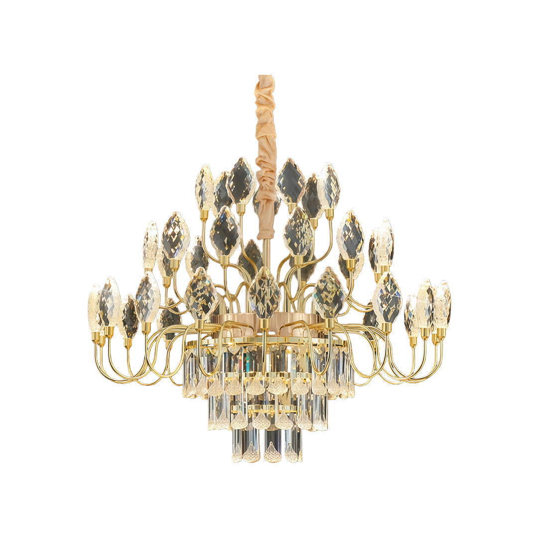 French Crystal LED Chandelier, Luxury Gold Ceiling Light, view 6