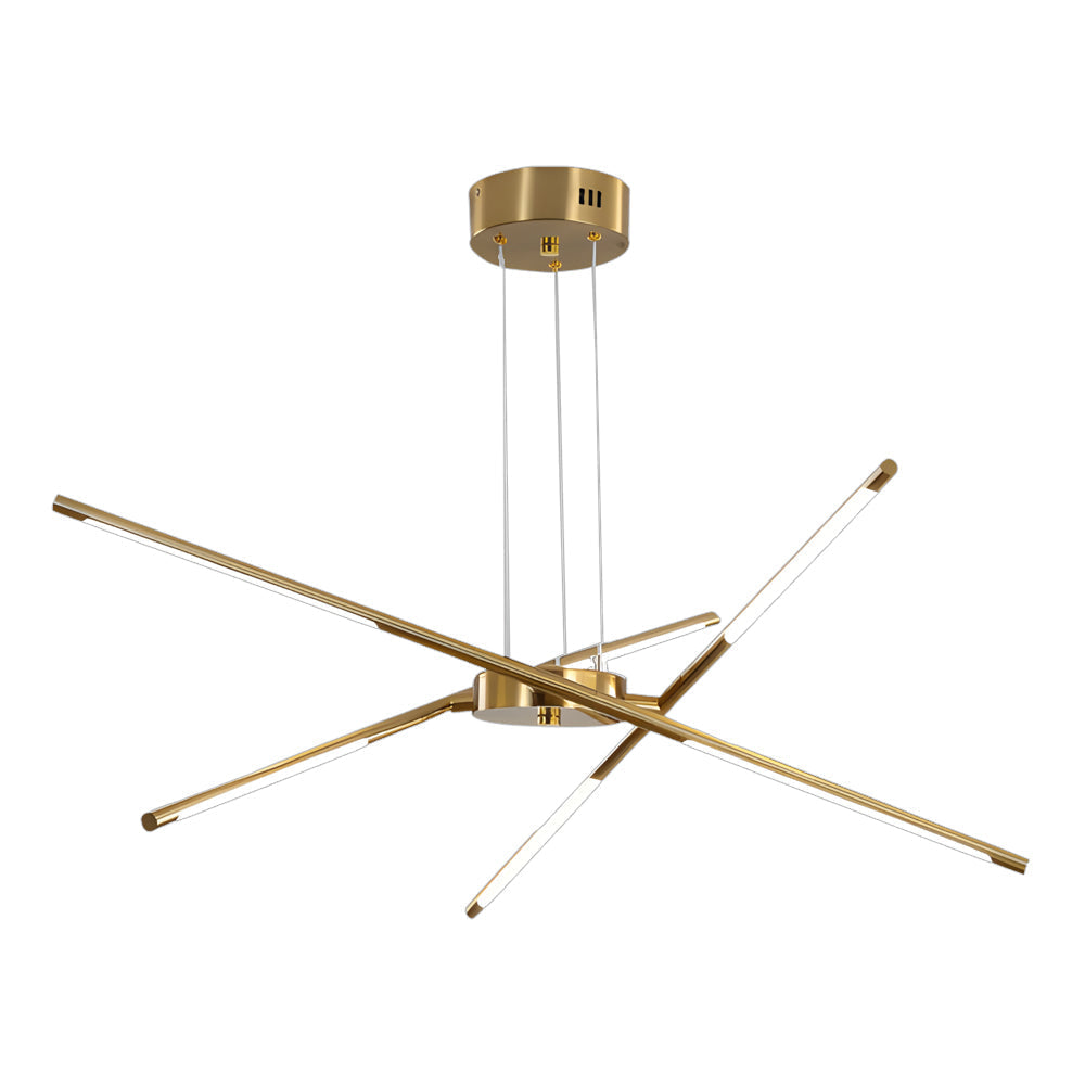 Stepless Dimming Sputnik Chandelier, Gold Rod LED