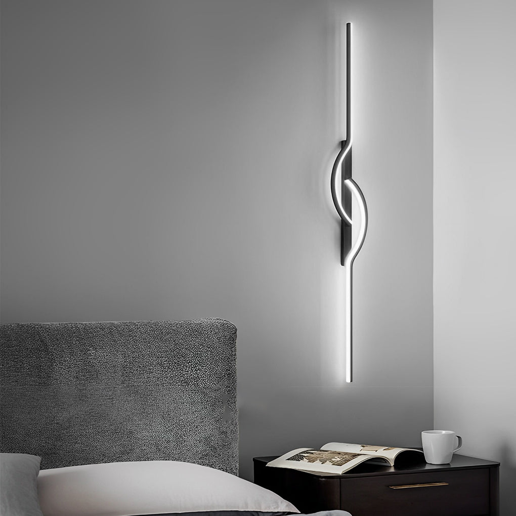 Modern Linear Wall Sconce, Creative Black Aluminum Strip, view 14