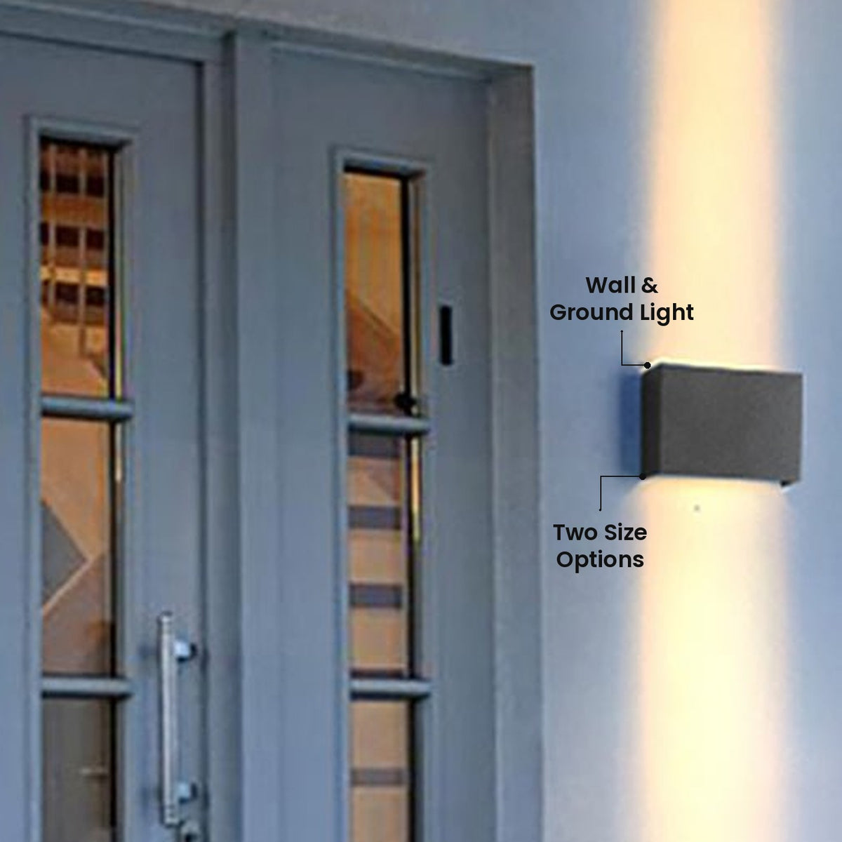 Illuminated Square Up and Down Light: Wall & Ground Light, Two Size Options