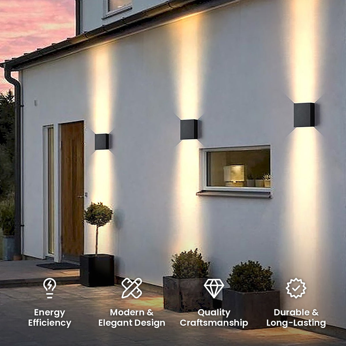 Illuminated Square Up and Down Light: energy efficiency, modern and elegant design, quality craftsmanship, durable and long-lasting