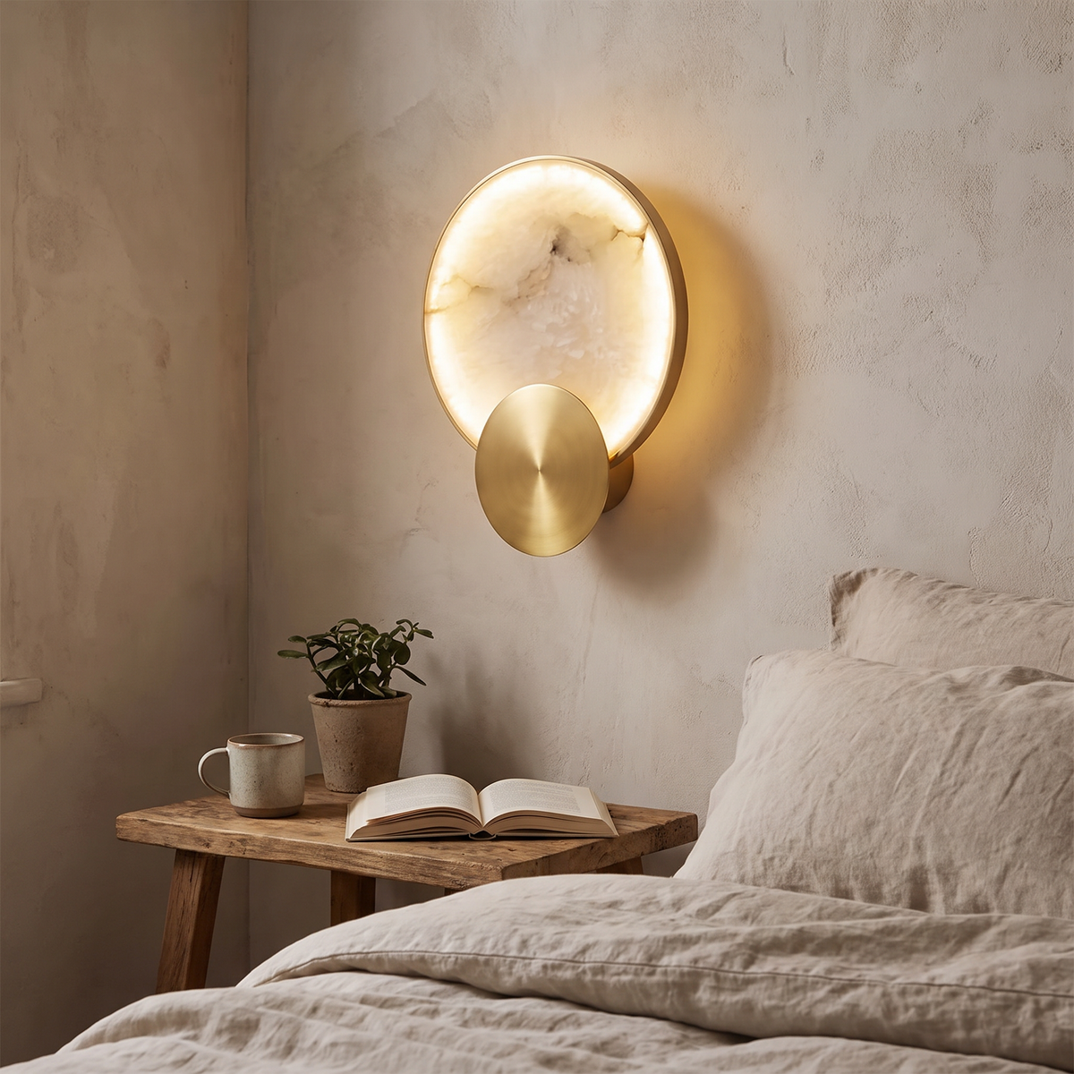 Carrara Hotel Suite Set – Quarzo Marble Wall Light, in the space