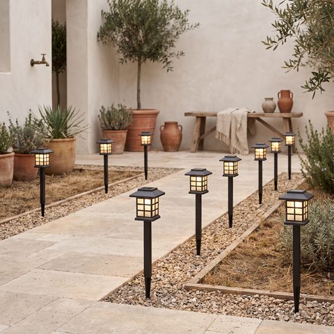 Solar Pathway Garden Lights, Set of 8
