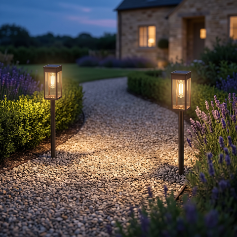 Solar Lantern Path Light Set of 2