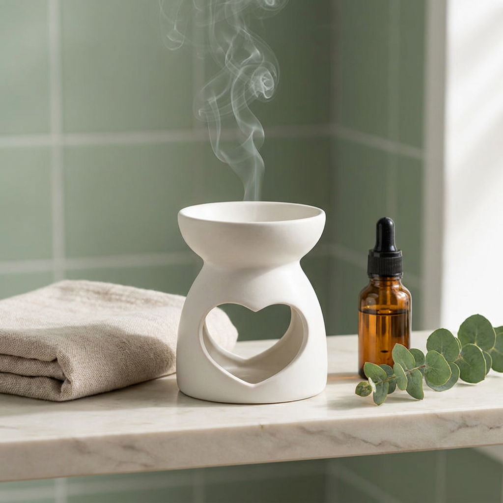 White Ceramic Hollow Oil Burner