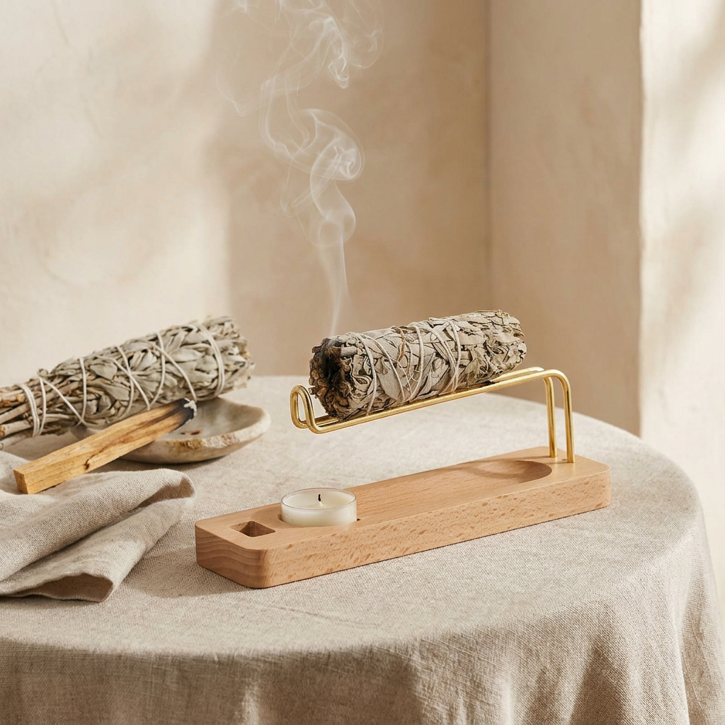 Wooden Palo Santo and Sage Holder