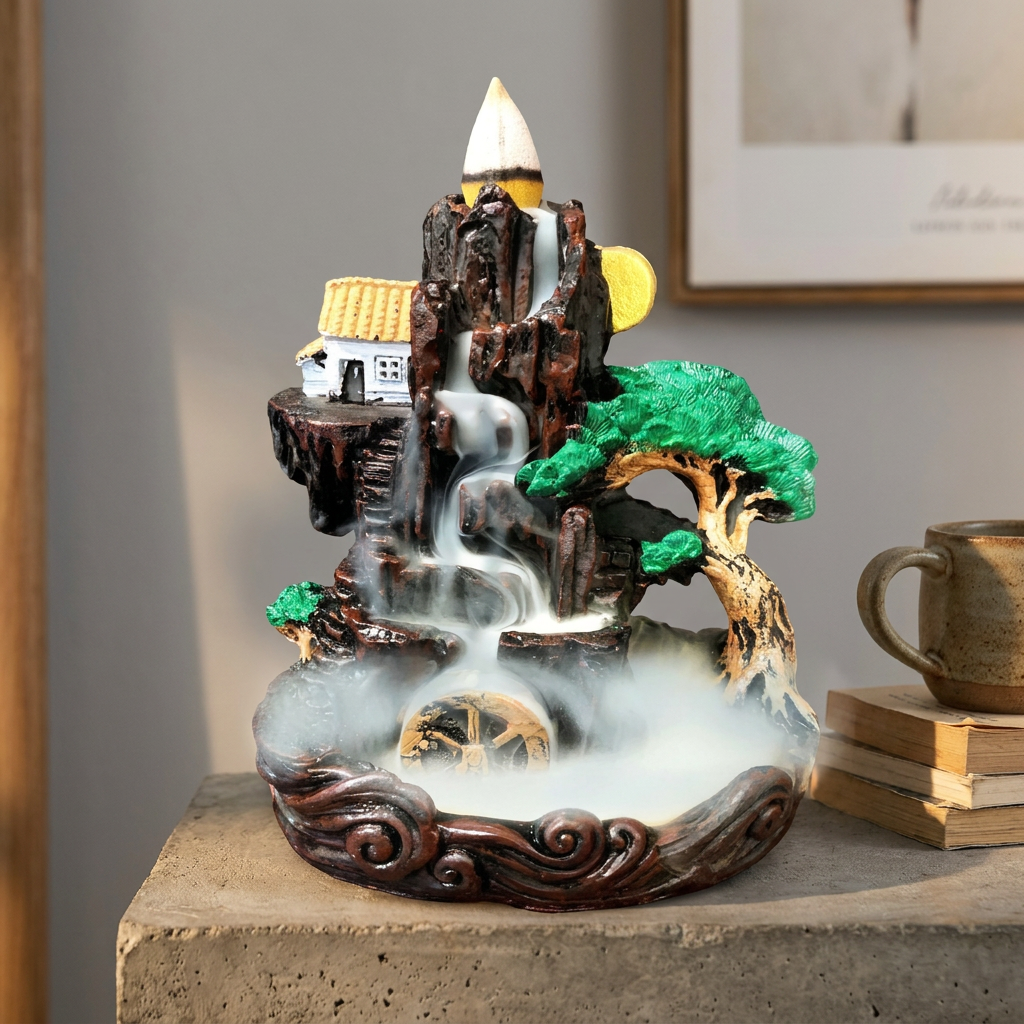 Resin Mountain Backflow Incense Holder