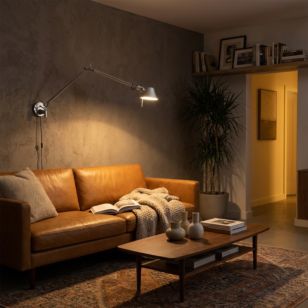 Staged Guest Bedroom Lighting Set