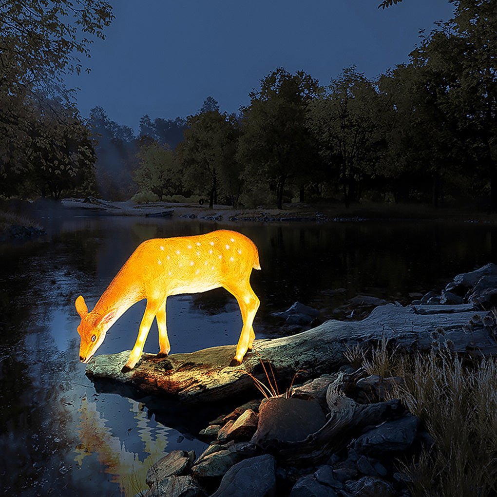 Standing Deer Garden Light, Resin Sculpture Landscape Light